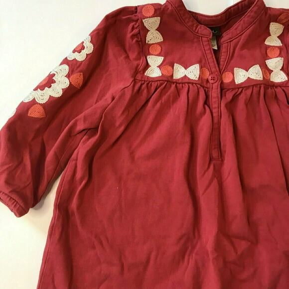 Tea Collection Embroidered Pomegranate Henley Dress 6Y - Picture 3 of 4